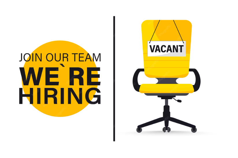 Image of a yellow office chair with 'vacant' sign