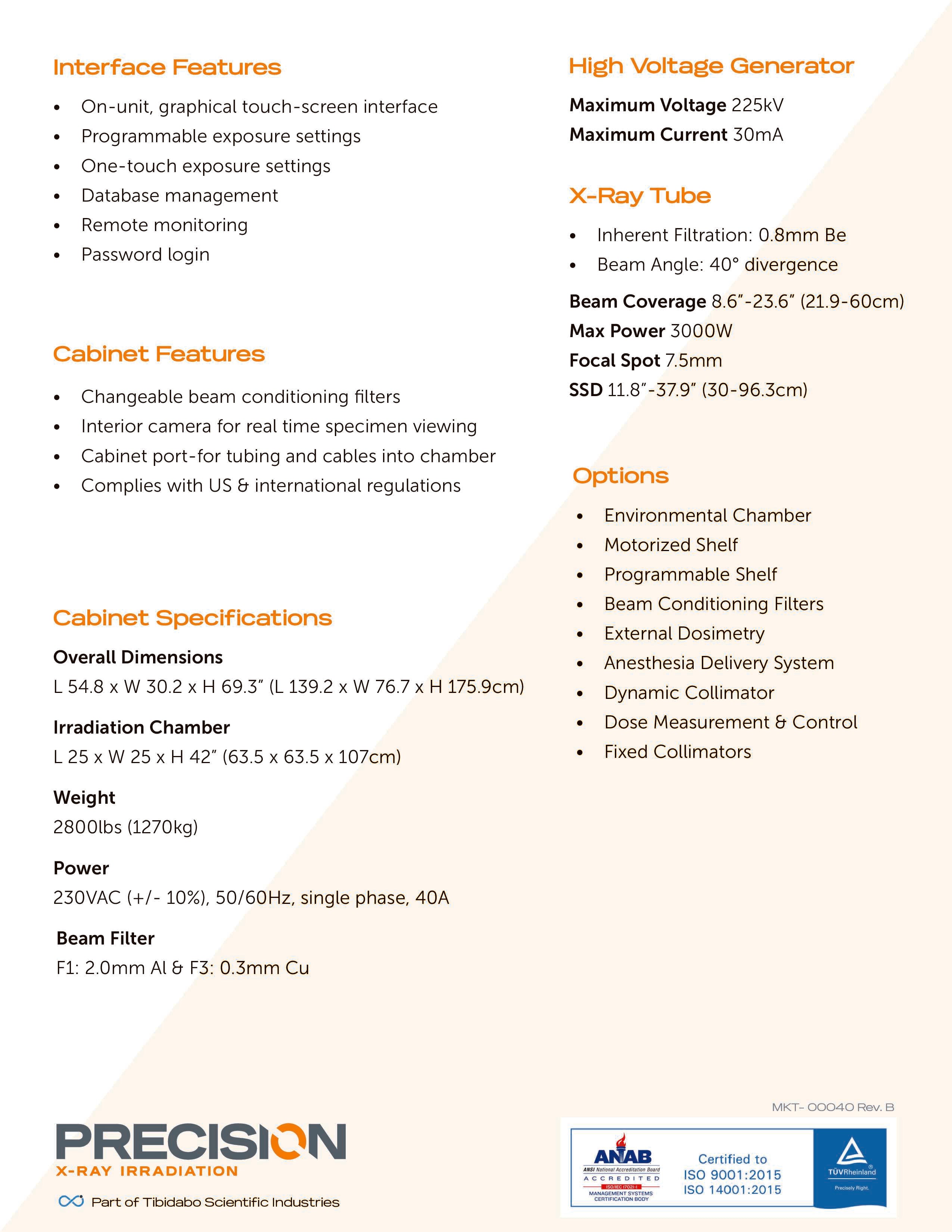  technical specification sheet 