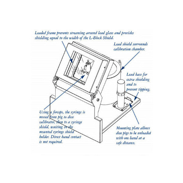 Compact L-Block Shield with Built-In Dose Calibrator Shield
