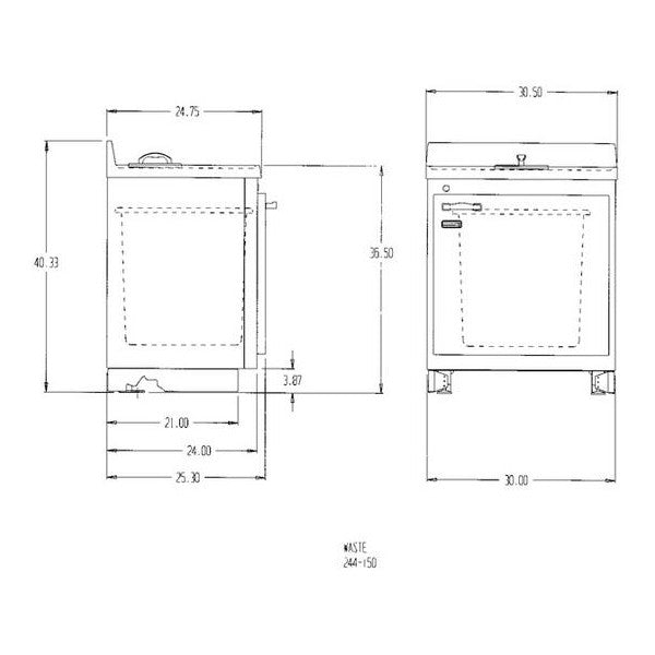 Lead-Lined Waste Cabinet